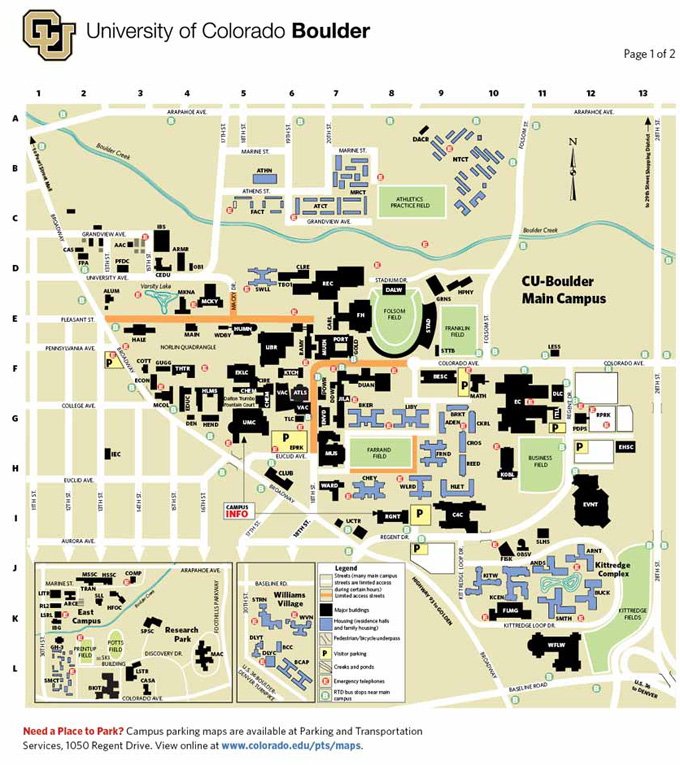 Colorado Boulder Campus Map Campus Map | University Catalog 2016 2017 | University of Colorado 